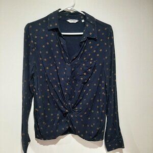 NAF NAF navy blouse with polka dots